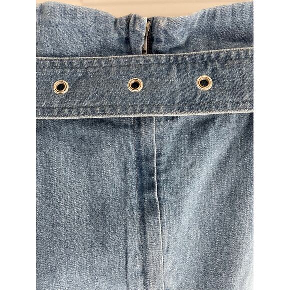 J Brand Tranquil Pleat Belted Short Denim Mini Skirt Medium - Picture 5 of 9